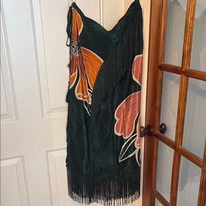NWT Farm Rio Honolulu Flowers fringed midi skirt
